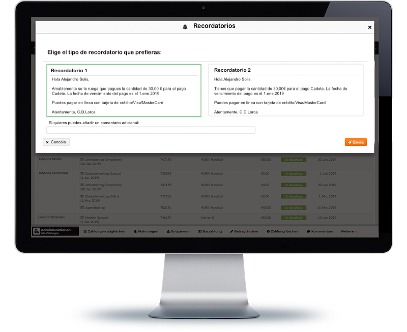 Recordatorios de los pagos Recordatorios de los pagos