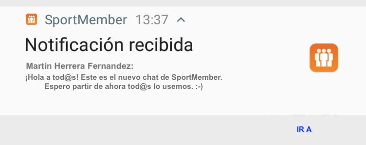 Notificación chat Notificación chat