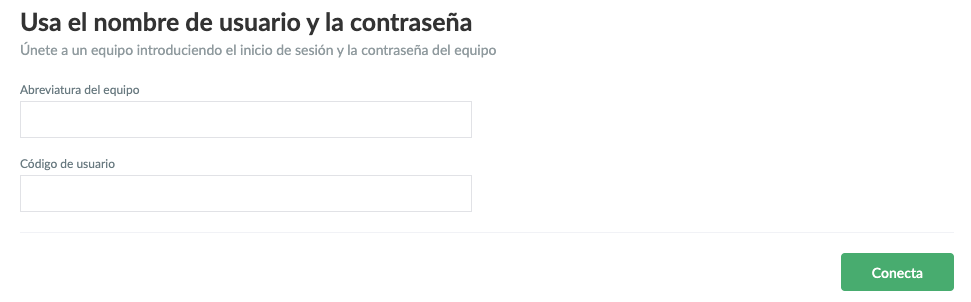 Crea tu perfil con la abreviatura del equipo y el código del usuario