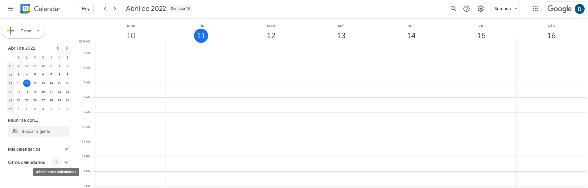 Añadir calendario en Google