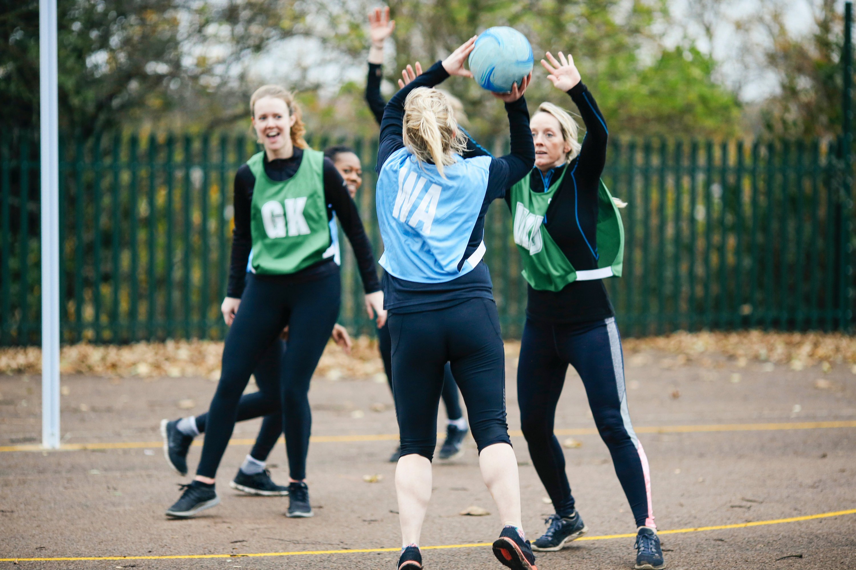 Netball players in action Netball players in action