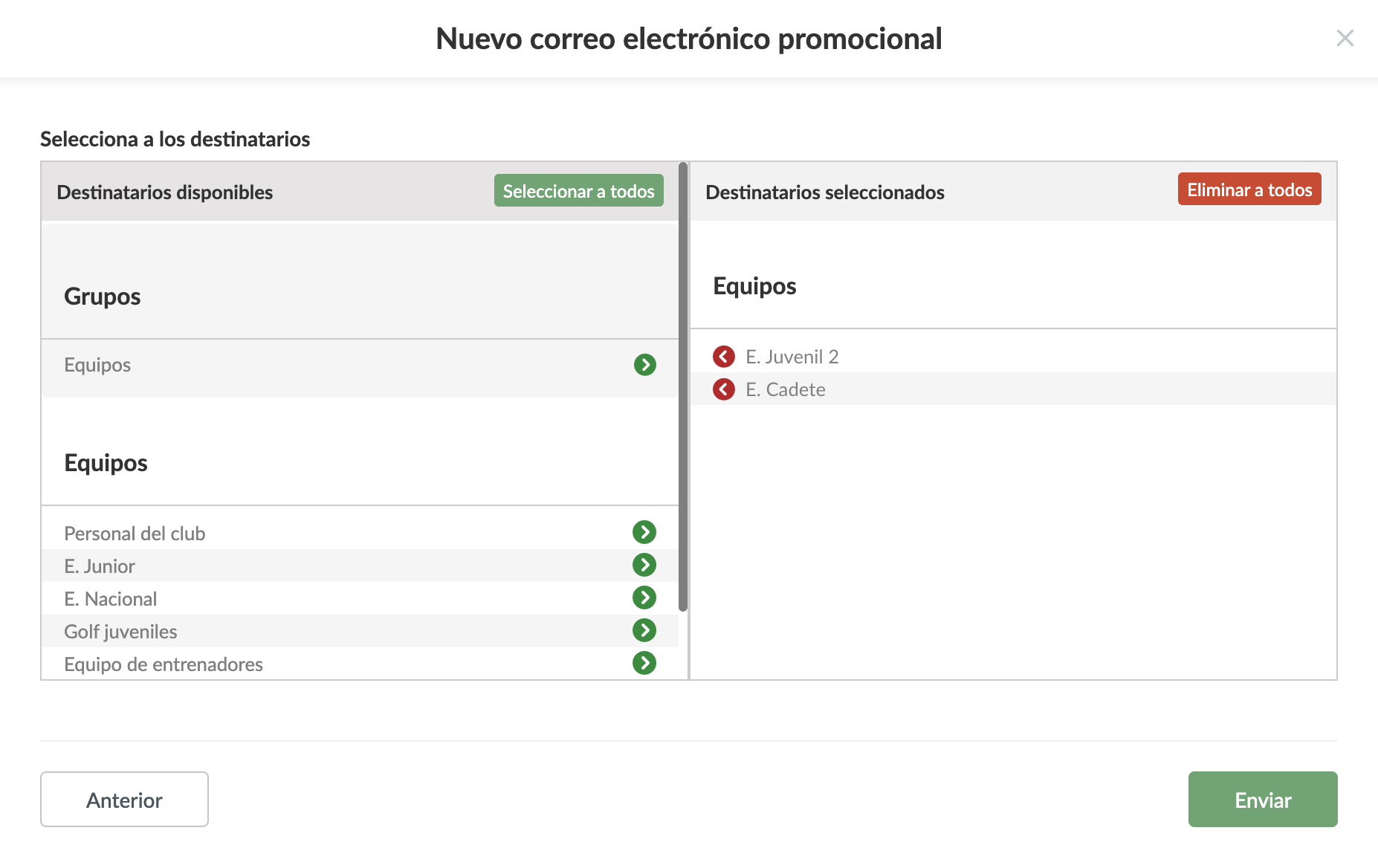 Correo promocional en <a style=